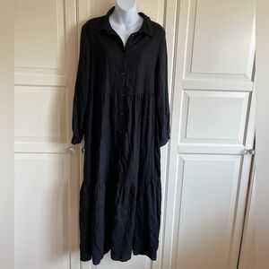 Joie Linen Blend Black Midi Dress
Cottage Core Bohemian Pheasant Chic Size L